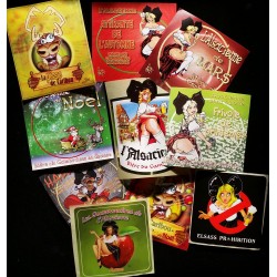 Lot de dix (10) étiquettes assorties des bouteilles de l'Alsacienne